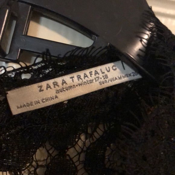 Zara Embroidered Lace and Velvet Top - Picture 6 of 8